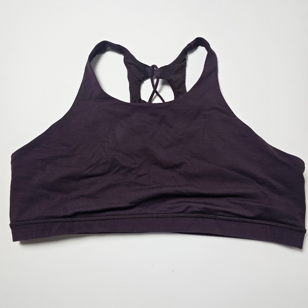 Lululemon Tied Too High Sports Bra Size 12 Purple Workout Yoga Casual Train Gym